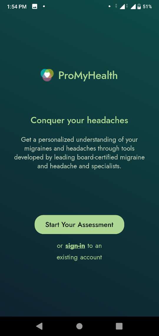 ProMyHealth Headache Calendar Screenshot 1
